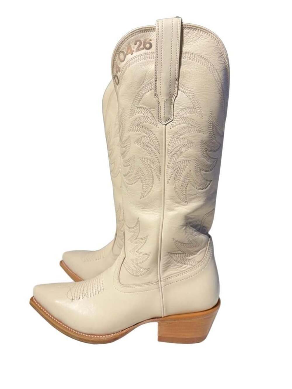 TECOVAS THE ANNIE SZ 8B WESTERN BOOTS BONE COWHIDE LEATHER